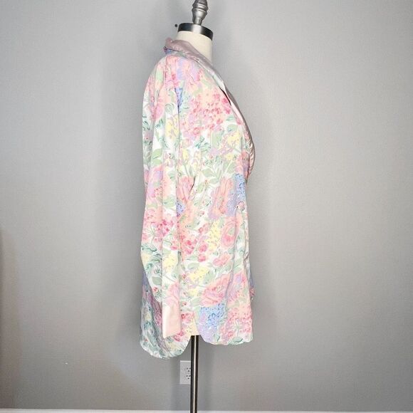 Vintage 90s Gold Label Victorias Secret Floral Robe nightgown Size S Pink - Picture 5 of 8